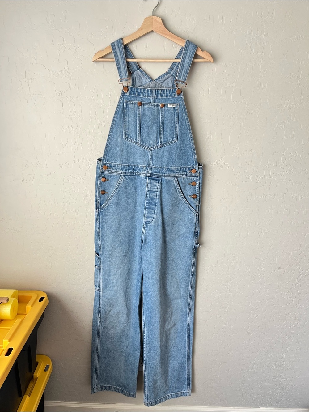 Wrangler Casey Jones Denim Western In Control Wide Leg Denim Overalls Size small - Picture 4 of 11